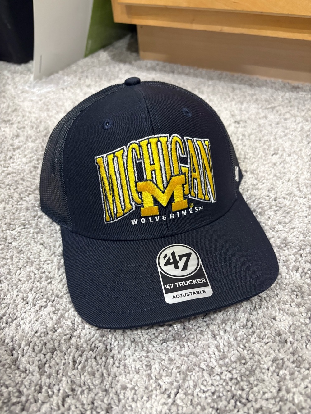 47 Brand Michigan Wolverines Navy and Yellow Trucker Hat